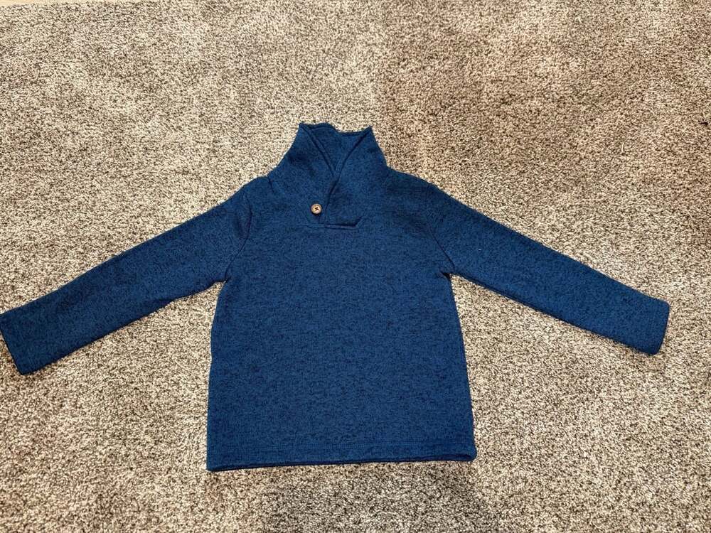 Old Navy Boys Shawl Pullover Sweater Long Sleeve in Heather Blue Size 4T
